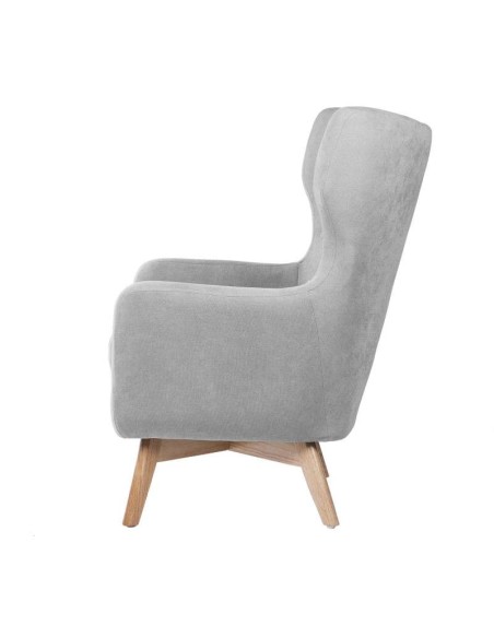 Sillón ODDERK, Tapizado Gris Claro / Madera Natural. Vackart
