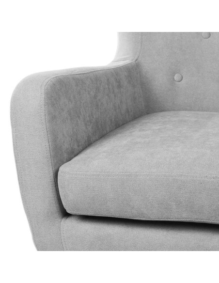 Sillón ODDERK, Tapizado Gris Claro / Madera Natural. Vackart