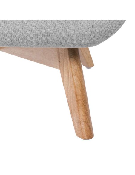 Sillón ODDERK, Tapizado Gris Claro / Madera Natural. Vackart