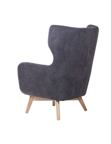 Sillón ODDERK, Tapizado Gris Oscuro / Madera Natural. Vackart