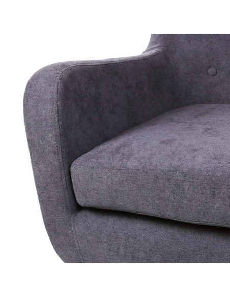 Sillón ODDERK, Tapizado Gris Oscuro / Madera Natural. Vackart