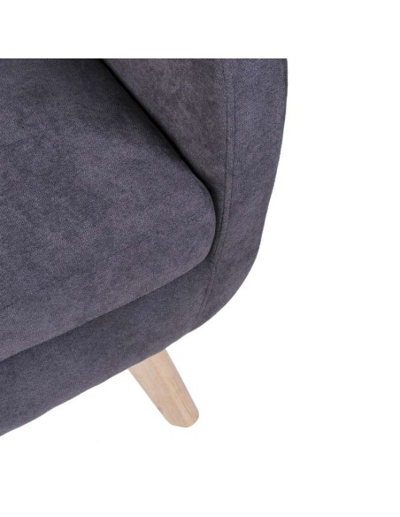 Sillón ODDERK, Tapizado Gris Oscuro / Madera Natural. Vackart