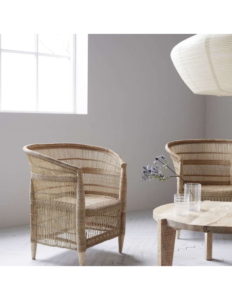 Silla con Brazos RIKA, Madera / Ratán Natural - House Doctor. Vackart