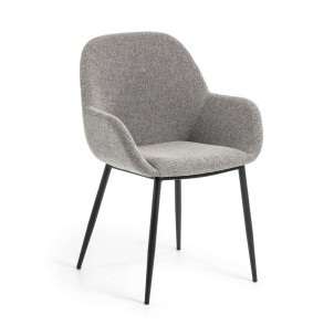 Silla KONNA, Textil Gris Claro - Vackart. Las modernas y exclusivas sillas de diseño de Kave Home, en Vackart tu tienda de diseño online.