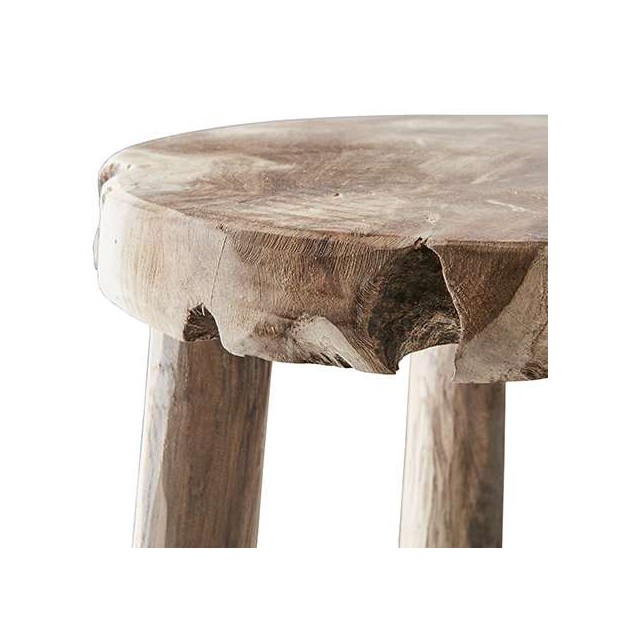 Taburete Bajo PALLE Ø38 cm, Teca Natural - Affari. Vackart