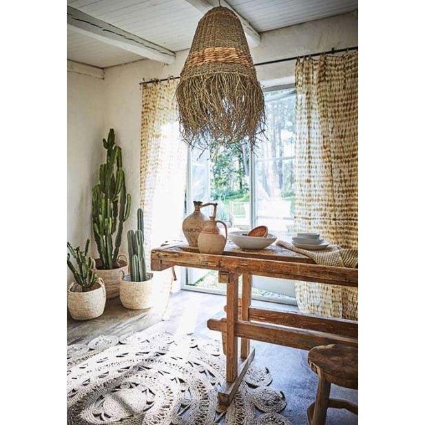 Taburete Bajo PALLE Ø38 cm, Teca Natural - Affari. Vackart