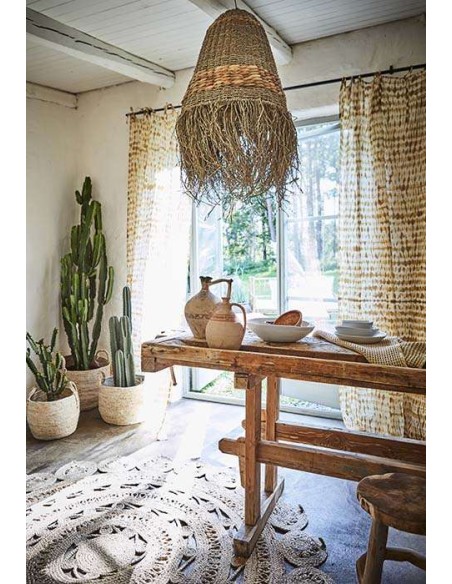 Taburete Bajo PALLE Ø38 cm, Teca Natural - Affari. Vackart