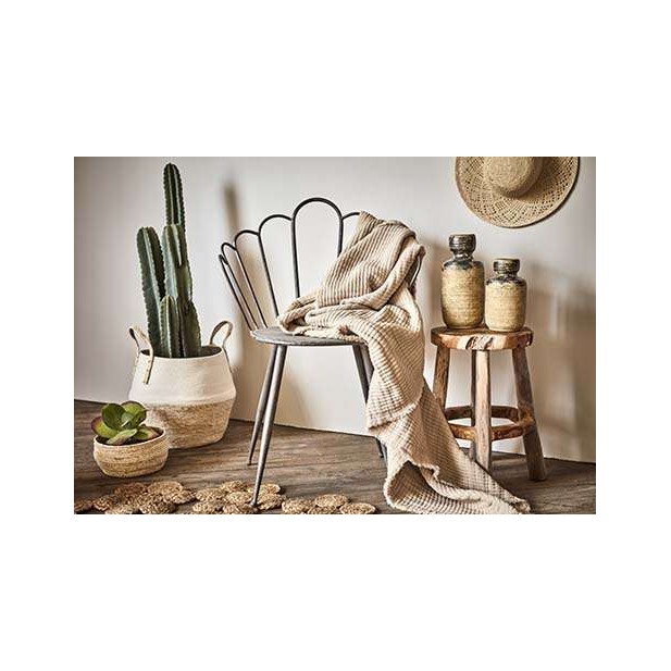 Taburete Bajo PALLE Ø38 cm, Teca Natural - Affari. Vackart