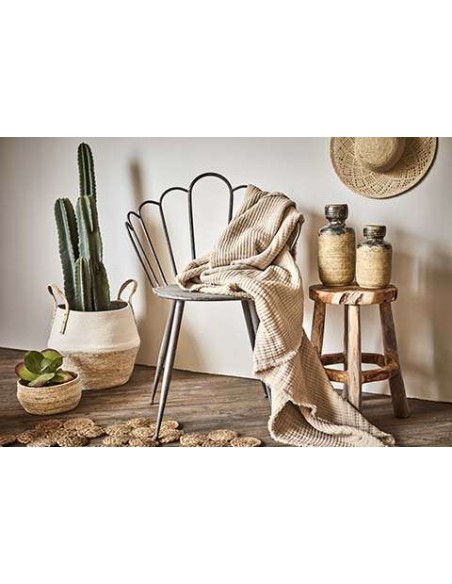 Taburete Bajo PALLE Ø38 cm, Teca Natural - Affari. Vackart