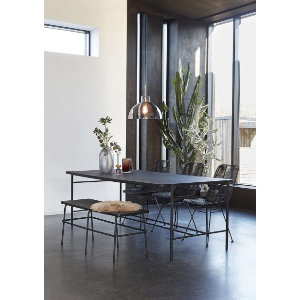 Banco MIRTÅ, Metal / Madera Negra - Hübsch. Vackart