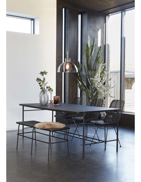 Banco MIRTÅ, Metal / Madera Negra - Hübsch. Vackart