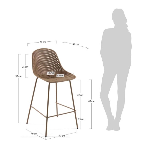 Taburete Quinby beige altura 65 cm - Kave Home Taburete Quinby beige altura 65 cm - Kave Home