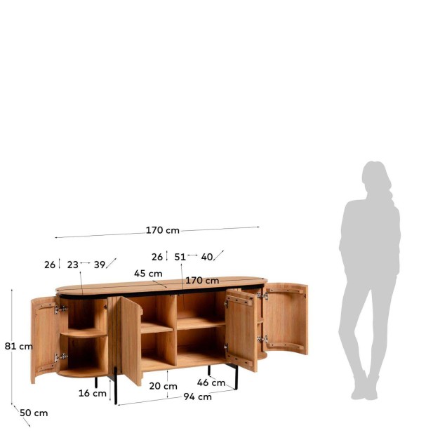 Aparador Licia 170 x 80 cm - Kave Home, Vackart