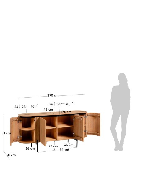 Aparador Licia 170 x 80 cm - Kave Home, Vackart