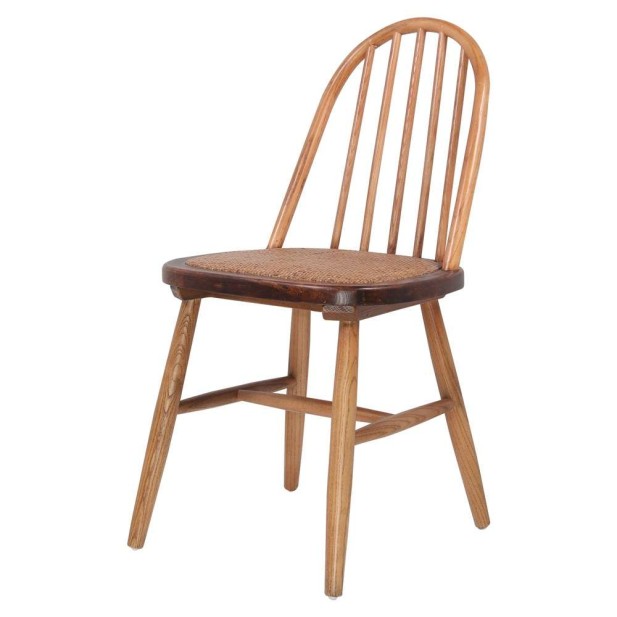 Silla APPLE, Madera Olmo / Ratán Natural. Vackart