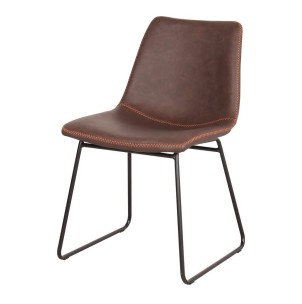 Silla GIZA, Metal Negro / Polipiel Marrón - Vackart. Modernas y exclusivas sillas de diseño nórdico en Vackart, tu tienda de diseño online.
