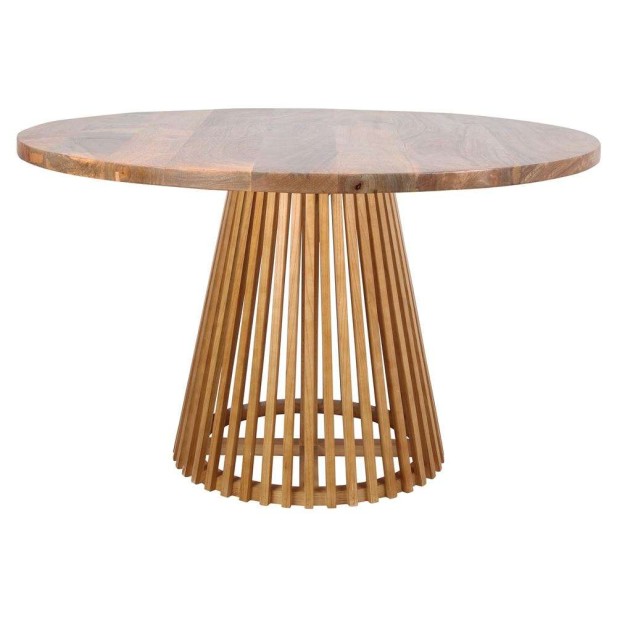 Mesa SOLOMON MANGO Ø110 cm de Comedor, Madera Natural. Vackart