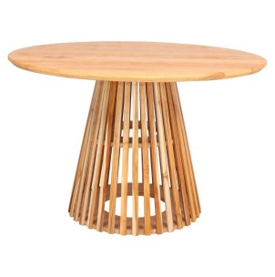 Mesa LEIRE CEREJEIRA Ø110 cm de Comedor, Madera Natural - Vackart. Modernas y exclusivas mesas de diseño nórdico en Vackart, tu tienda de diseño online.