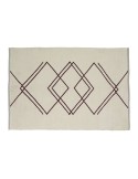 Alfombra TINNA 180x120 cm, Poliéster Blanco / Burdeos - Hübsch