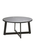 Mesa de Centro MILAN Ø70x35 cm, Mármol / Hierro Negro - Affari