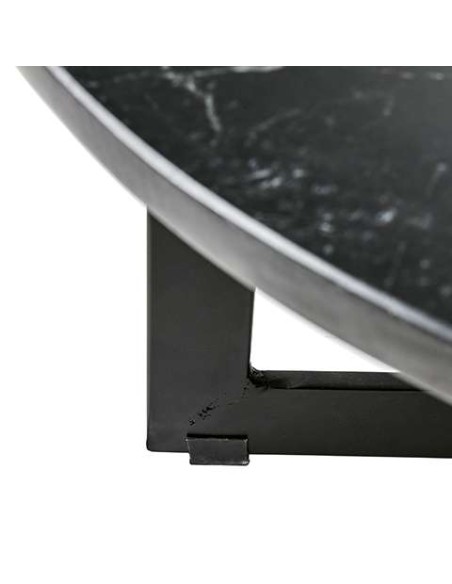 Mesa de Centro MILAN Ø70x35 cm, Mármol / Hierro Negro - Affari. Vackart