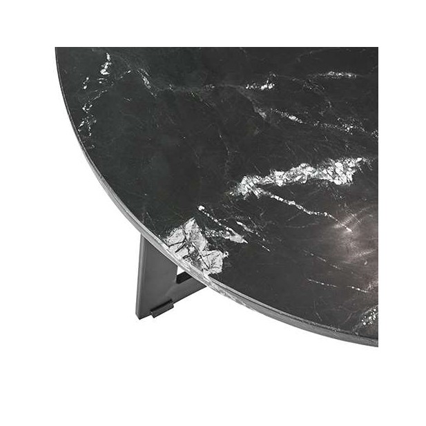 Mesa de Centro MILAN Ø70x35 cm, Mármol / Hierro Negro - Affari. Vackart Mesa de Centro MILAN Ø70x35 cm, Mármol / Hierro Negro - Affari. Vackart