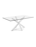 Mesa Argo 200 cm cristal patas blanco - Kave Home