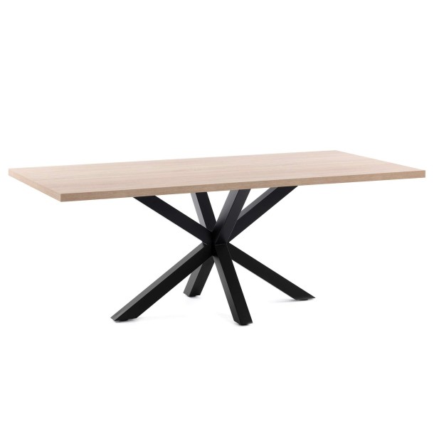 Mesa Argo 160 cm melamina natural patas negro - Kave Home