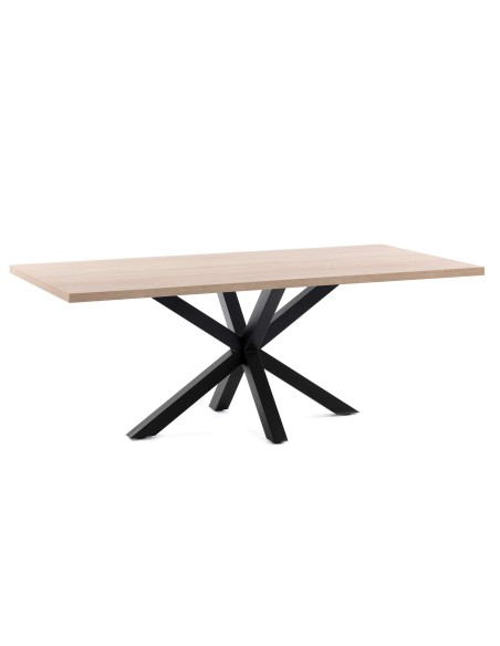 Mesa Argo 200 cm melamina natural patas negro - Kave Home