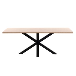 Mesa Argo 200 cm melamina natural patas negro - Kave Home 2