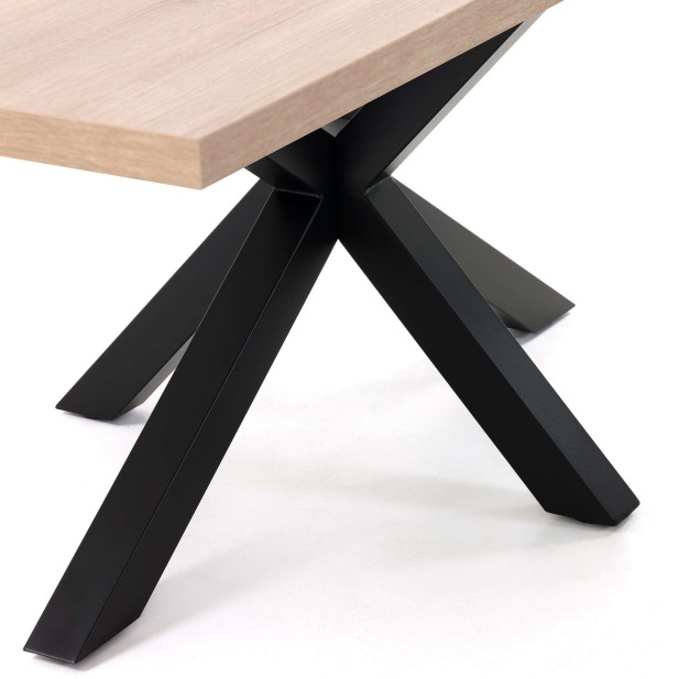Mesa Argo 200 cm melamina natural patas negro - Kave Home