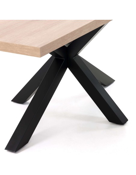 Mesa Argo 200 cm melamina natural patas negro - Kave Home