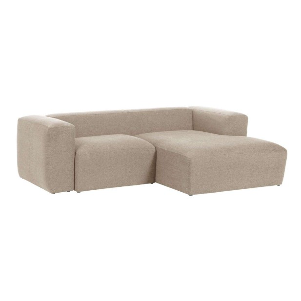 Sofá Blok 2 plazas chaise longue derecho beige 240 cm - Kave Home