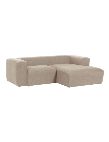 Sofá Blok 2 plazas chaise longue derecho beige 240 cm - Kave Home