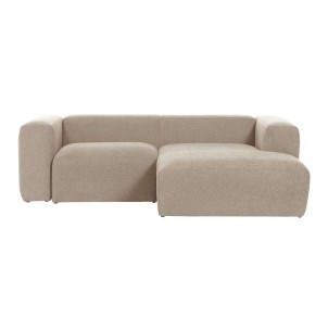 Sofá Blok 2 plazas chaise longue derecho beige 240 cm - Kave Home 2