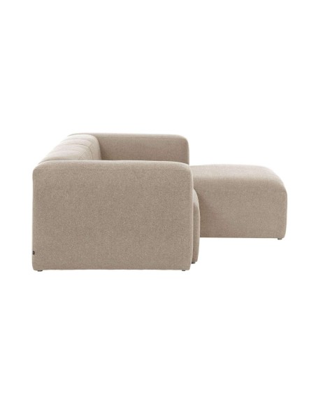 Sofá Blok 2 plazas chaise longue derecho beige 240 cm - Kave Home