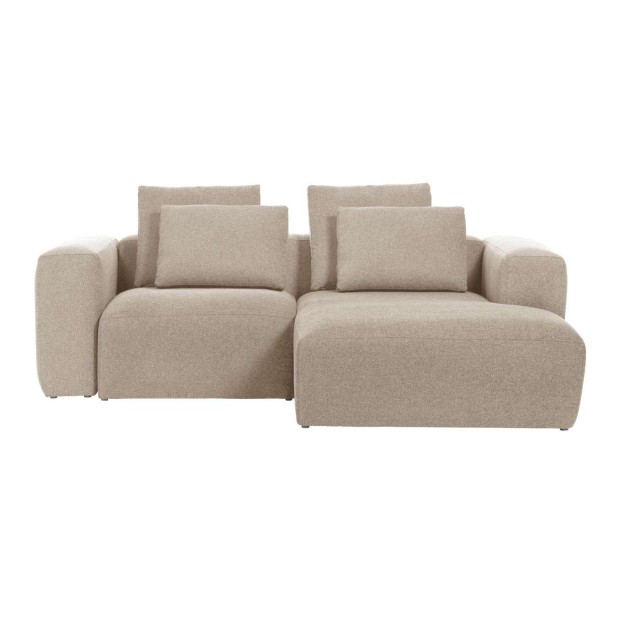 Sofá Blok 2 plazas chaise longue derecho beige 240 cm - Kave Home