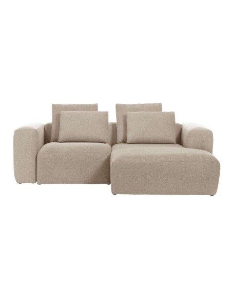 Sofá Blok 2 plazas chaise longue derecho beige 240 cm - Kave Home