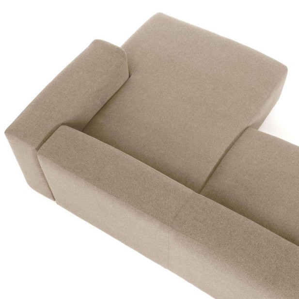 Sofá Blok 2 plazas chaise longue derecho beige 240 cm - Kave Home