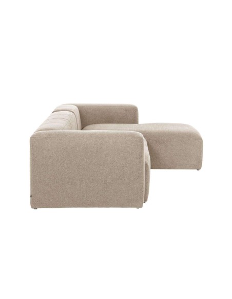 Sofá Blok 3 plazas chaise longue derecho beige 330 cm - Kave Home