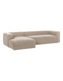 Sofá Blok 3 plazas chaise longue izquierdo beige 330 cm - Kave Home
