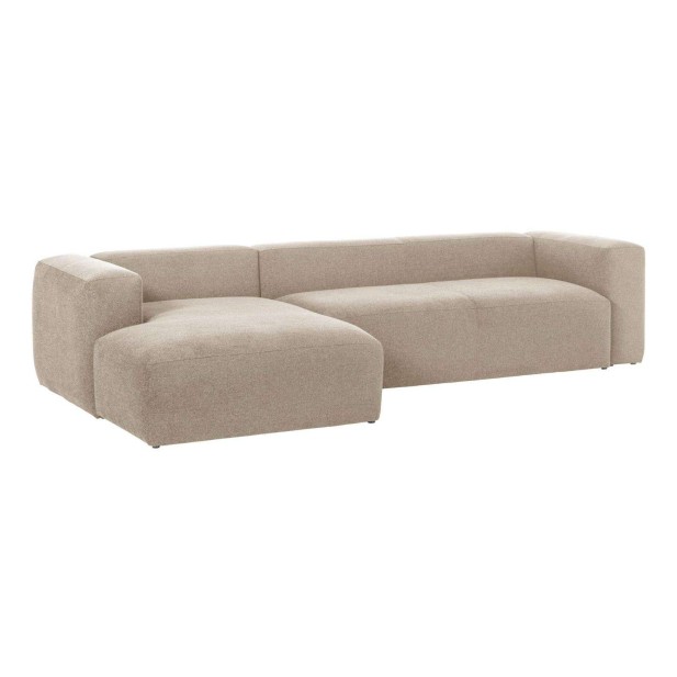 Sofá Blok 3 plazas chaise longue izquierdo beige 330 cm - Kave Home