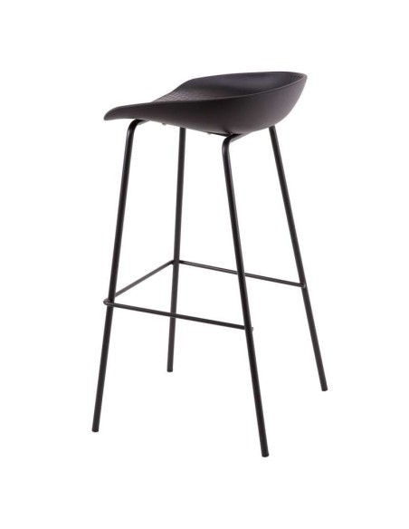 Taburete Alto MYTE 72 cm, Metal / Plástico Negro. Vackart