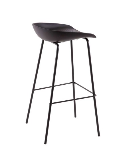 Taburete Alto MYTE 72 cm, Metal / Plástico Negro. Vackart