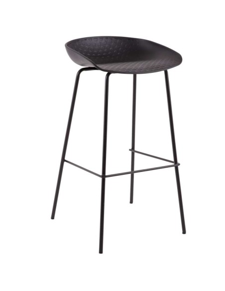 Taburete Alto MYTE 72 cm, Metal / Plástico Negro. Vackart