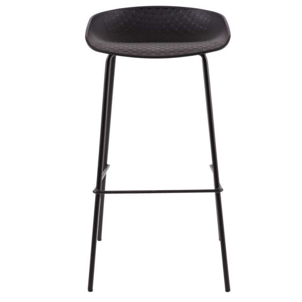 Taburete Alto MYTE 72 cm, Metal / Plástico Negro. Vackart