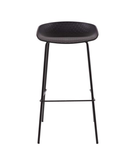 Taburete Alto MYTE 72 cm, Metal / Plástico Negro. Vackart
