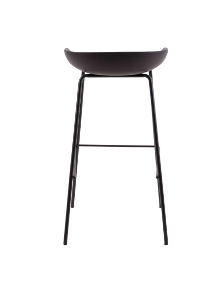 Taburete Alto MYTE 72 cm, Metal / Plástico Negro. Vackart