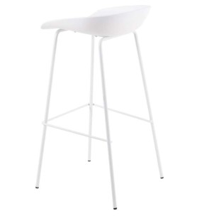 Taburete Alto SAGIN 62 cm, Metal / Plástico Blanco. Vackart 2