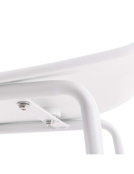 Taburete Alto SAGIN 62 cm, Metal / Plástico Blanco. Vackart